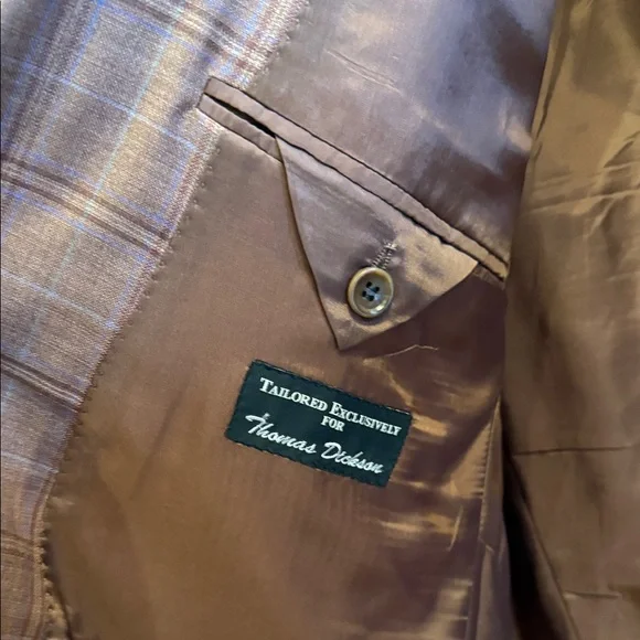 Men's Classic Plaid Blazer in Brown - Picture 3 of 7